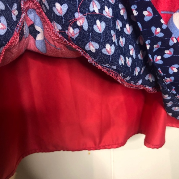 Boden Daisy Dress Womens Size 8R Red Blue Pop Peony Geo Floral - Picture 11 of 12